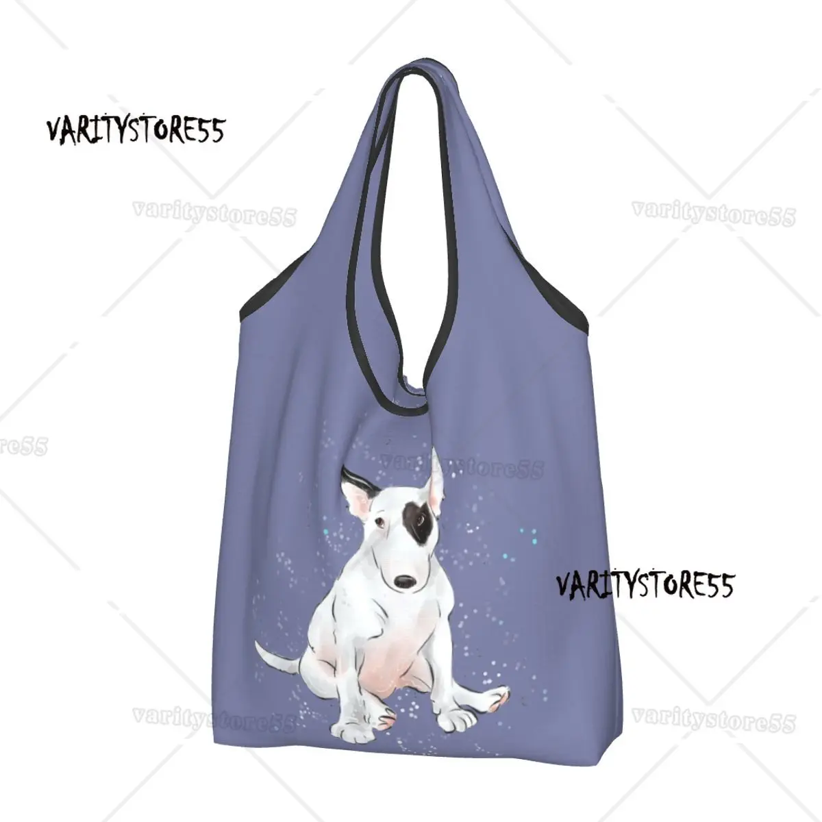 English Bull Terrier Dog Reusable Shopping Grocery Bags Foldable 50LB Weight Capacity Eco Bag Eco-Friendly Eco-friendly