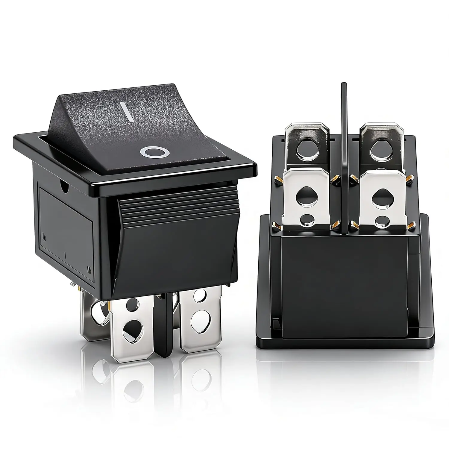 3 Peças Interruptor Gangorra KCD4 4 Pinos 2 Posições DPST Liga/Desliga Preto Mini Interruptor Gangorra Tipo Barco 20A 125VAC 16A 250VAC Interruptores Gangorra Quadrados