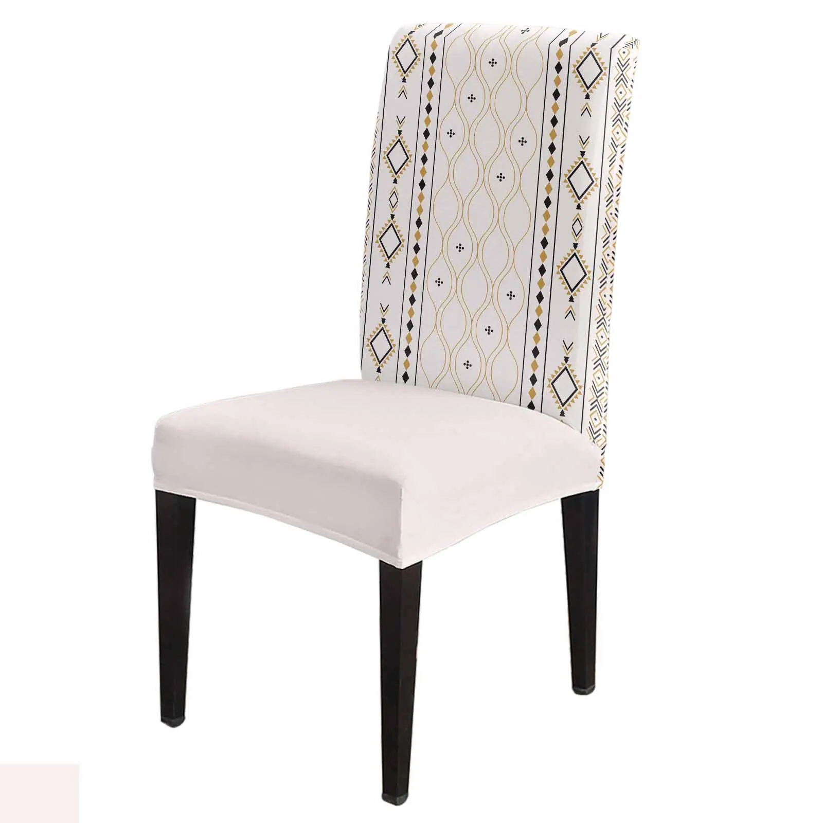 Bohemian Vintage Farmhouse Dining Chair Covers Spandex Stretch Seat Cover for Wedding Kitchen Banquet Party Seat Case