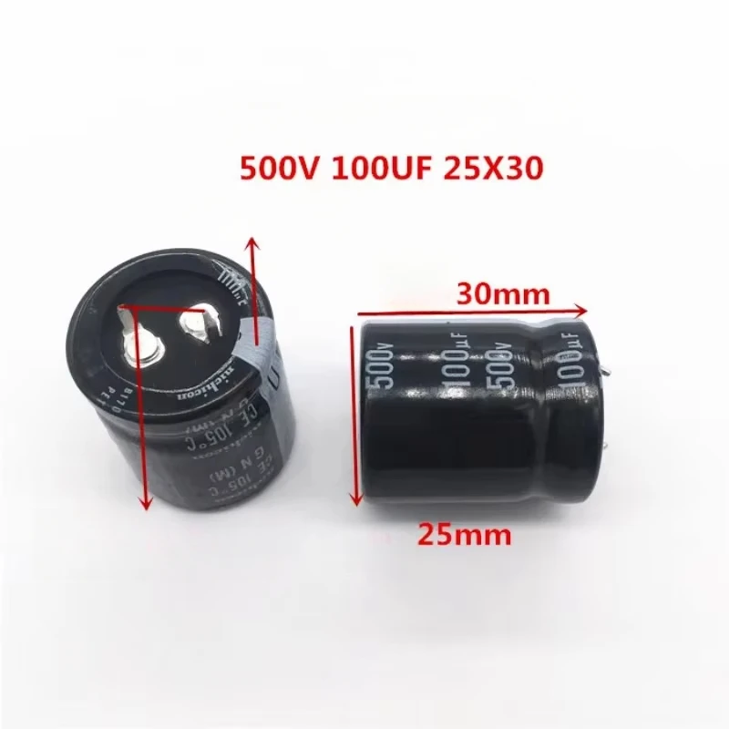 2Pcs/10Pcs 100uf 500v Nichicon GN/LQ 25x30mm 500V100uF Snap-in PSU Capacitor LGN2H101MELA30