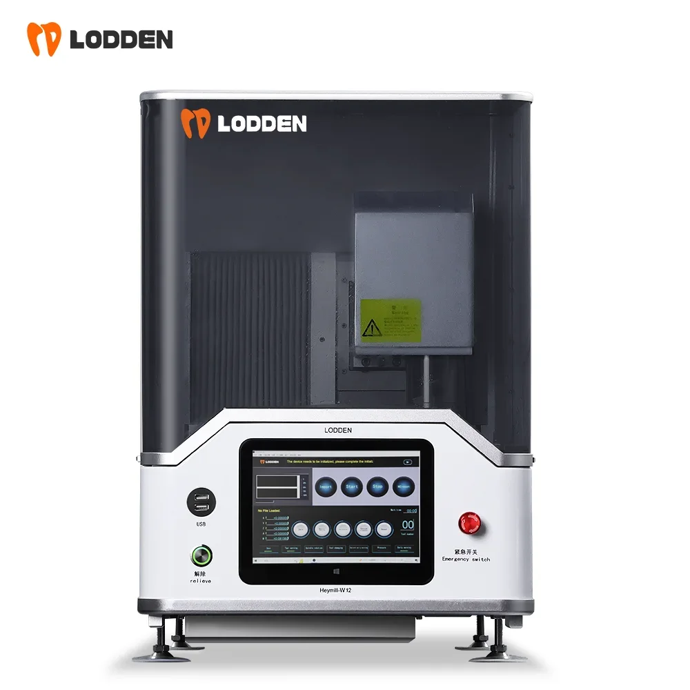 LODDEN 5 Axis Wet Milling Machine W12 for Dental Premilled Abutment/Lithium Disilicate(Glass Ceramic)/PMMA/PEEK Dental Equipment