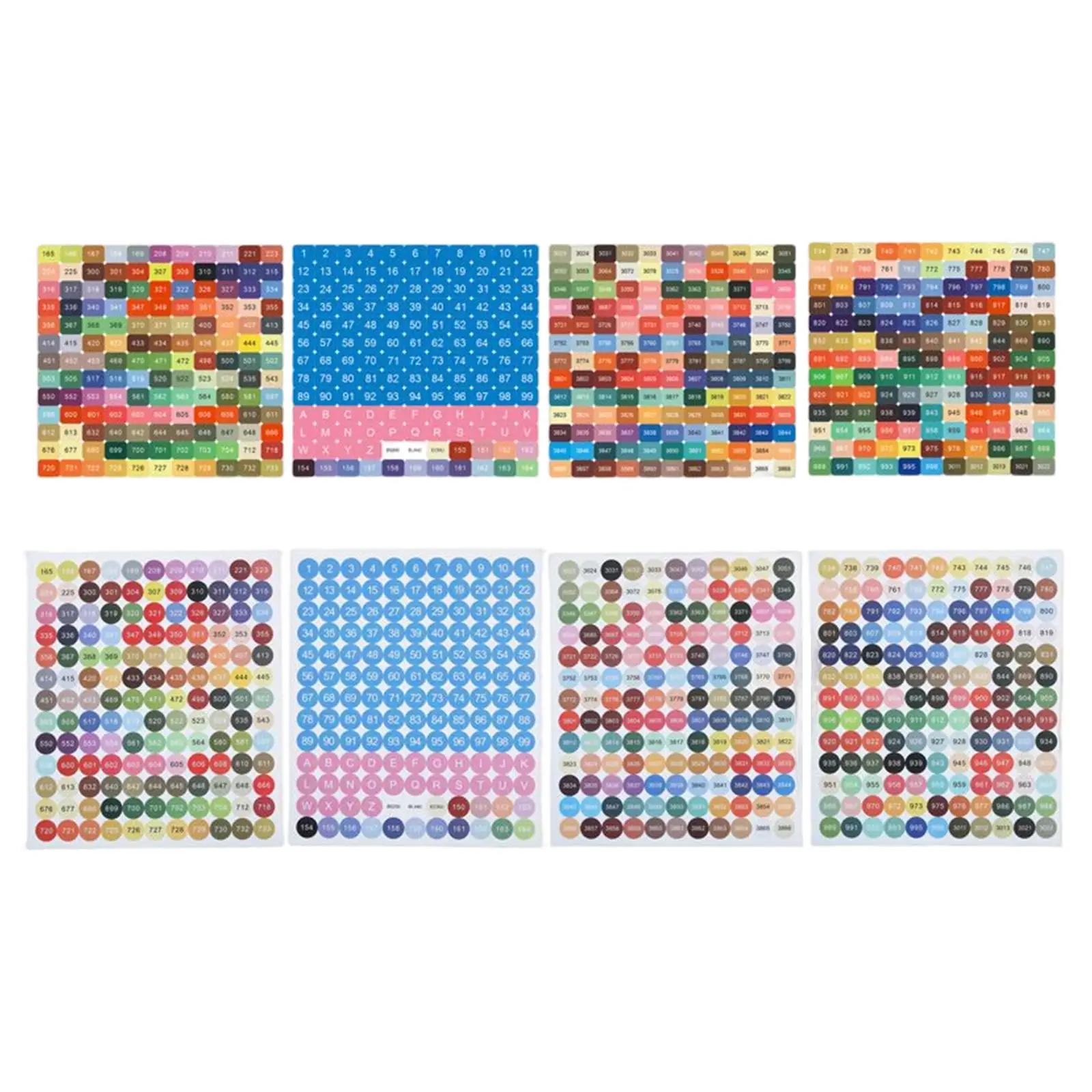 Diamond Painting Color Number Stickers Colorful Label Set Paper Decals for Home Office Supplies