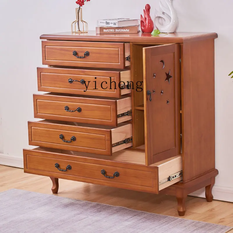 HYS solid wood simple modern cabinet bedroom home storage storage cabinet chest of drawers aesthetic room