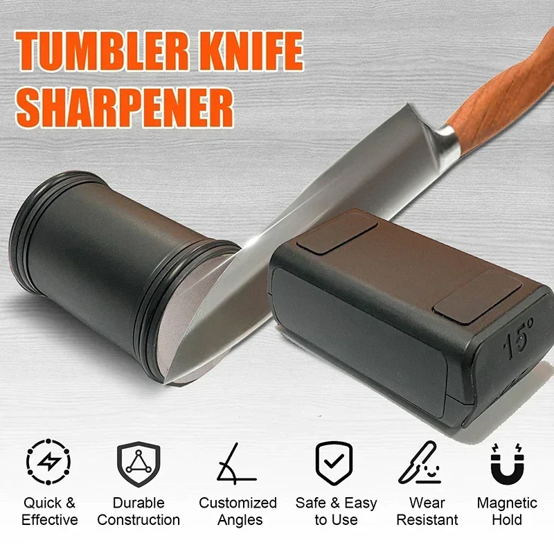 

Tumbler Rolling Knife Sharpener Detachable Knife Sharpening for Kitchen 15 and 20 Degrees Magnetic Knife Sharpening Support Hot