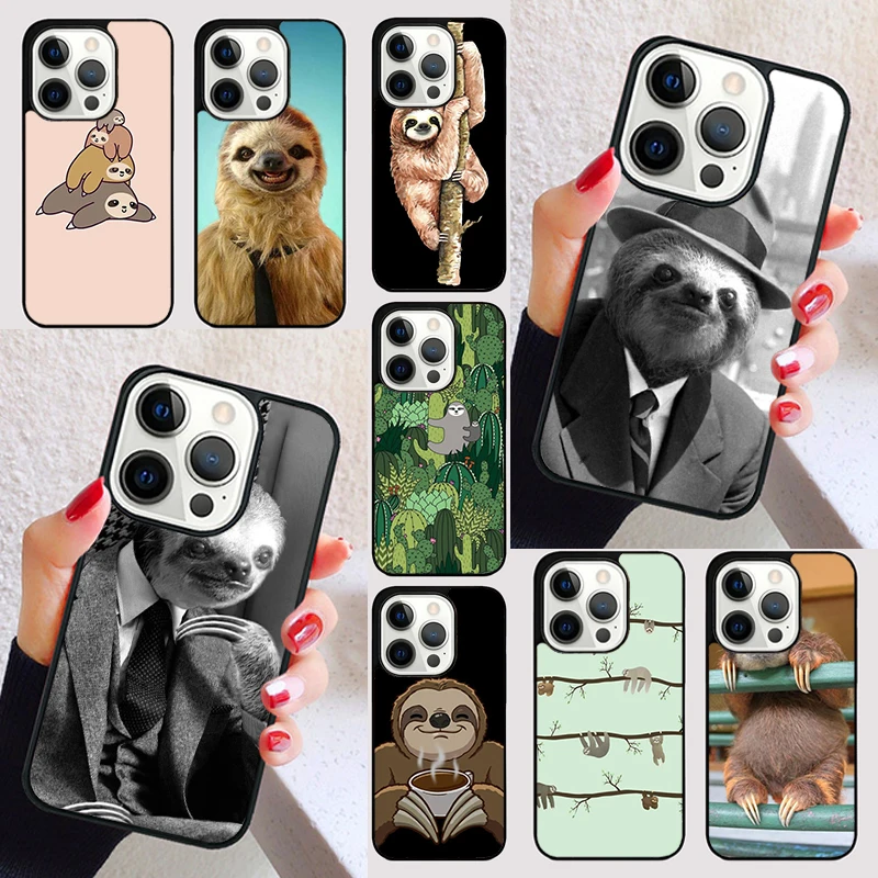 Cute Sloth Animals cover For iPhone 15 16 13 12 11 14 Pro Max Mini Max SE 2020 7 8 15 16 Plus Phone Case