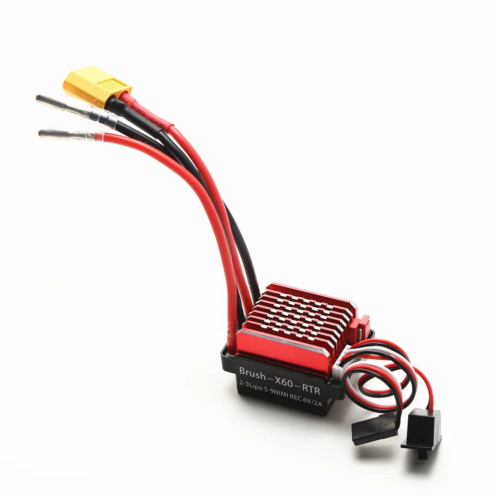 60A Brushed ESC Electric Speed Controller 6V/2A BEC for 1/10 RC Car Traxxas TRX4 TRX6 D90 HSP Redcat 4WD Truck Monster Crawler