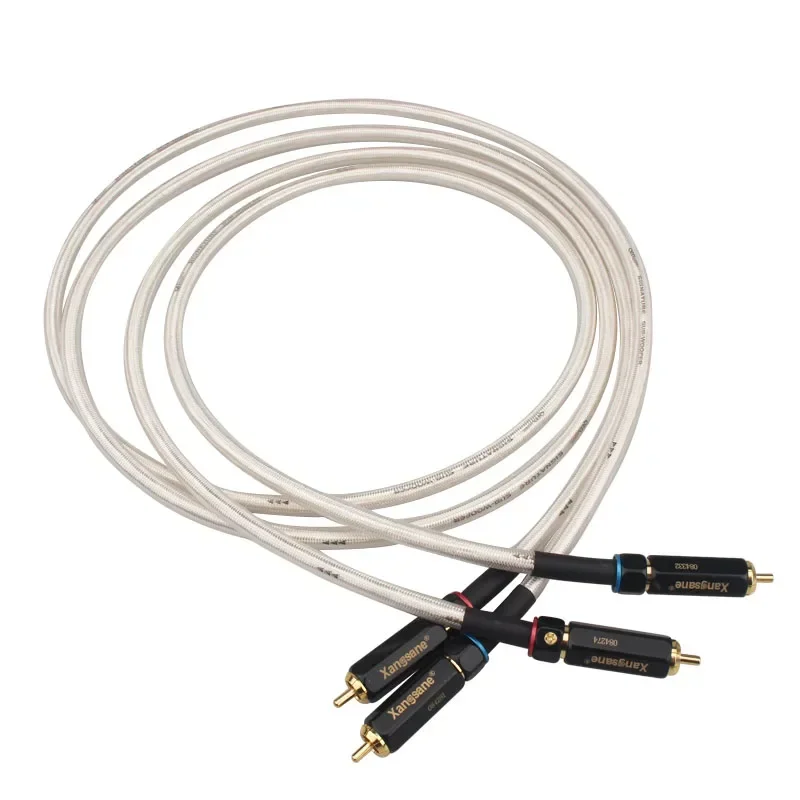 คู่ HiFi QED ลายเซ็นสาย RCA ชายกับชาย Silver Plated Audio สัญญาณสายปลั๊กชุบทอง