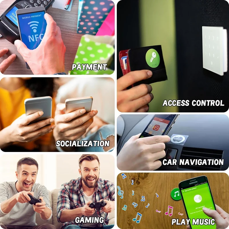 6 Cái/bộ Thẻ Tag NFC Miếng Dán Có Thể Lập Trình Rewritable 13.56MHZ Thẻ RFID Ntag 213 Chip NFC Cho Điện Thoại Di Động Samsung NFC thanh Toán