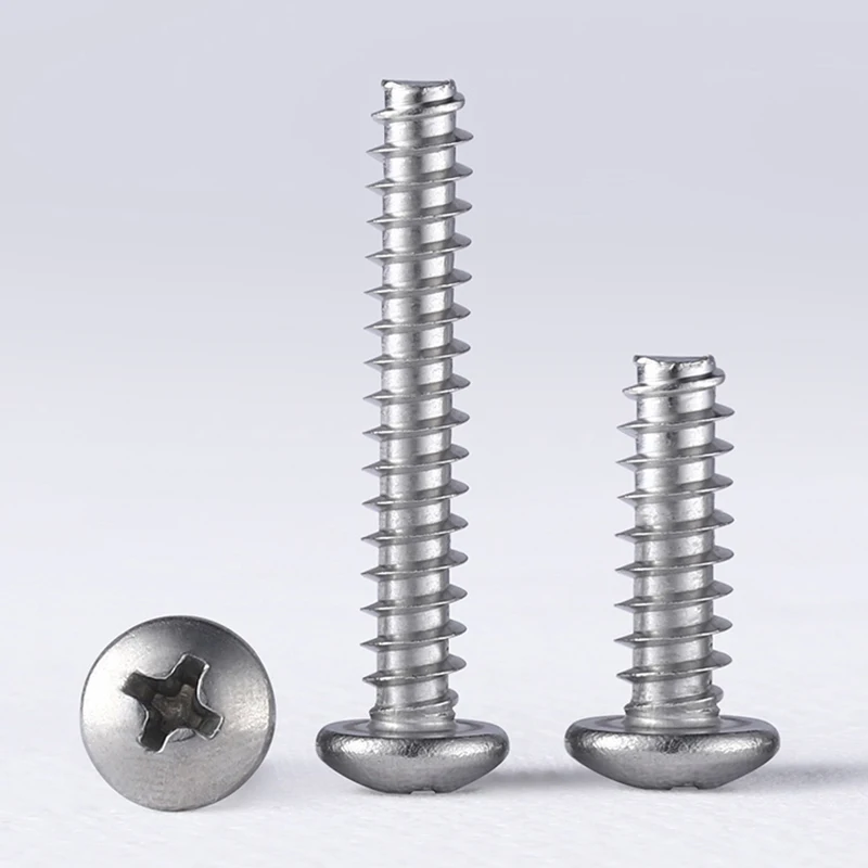 50/500pcs 304 Stainless Steel Cross Countersunk Head Flat Head Flat Tail Self-Tapping Screws Wood Screws M2M2.2M3M4 Length4-16mm