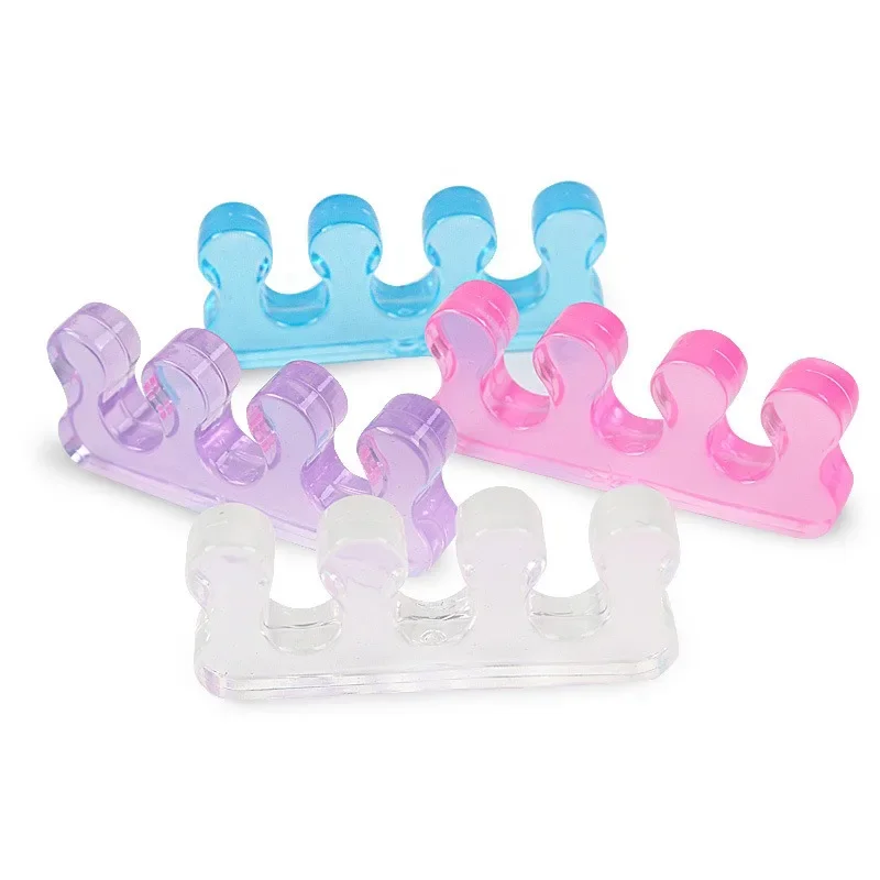 1pair 5 Colors Soft Silicone Finger Toe Separator Soft-Silicon Flexible Finger Toe Spacers for Nail Polish Pedicure Tools