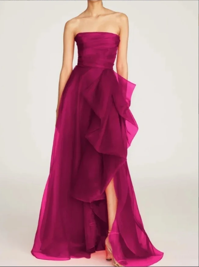 

New solid color strapless dress