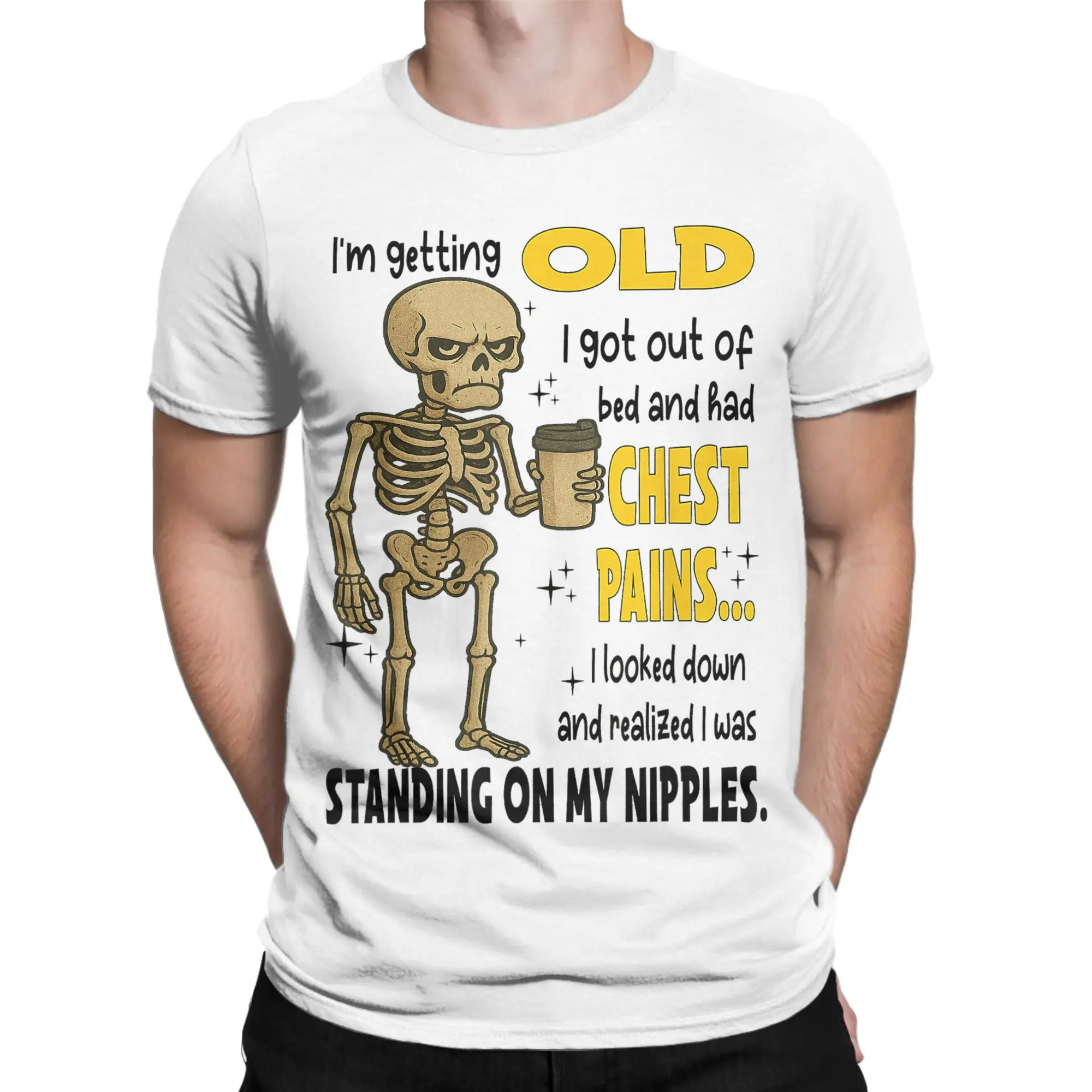 الهيكل العظمي أنا أتقدم من السرير خروج من السرير تي شيرت الصيف تي شيرتات قطن للذكور التي شيرت قصيرة الأكمام ملابس الشارع الشهير