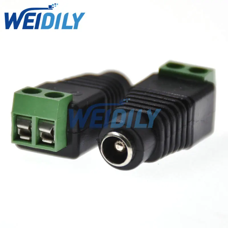 5PCS Male Female DC Power Plug 5.5x2.1mm 5.5x2.5mm 12V Jack Adapter Connector Plug CCTV Single Color LED Light New