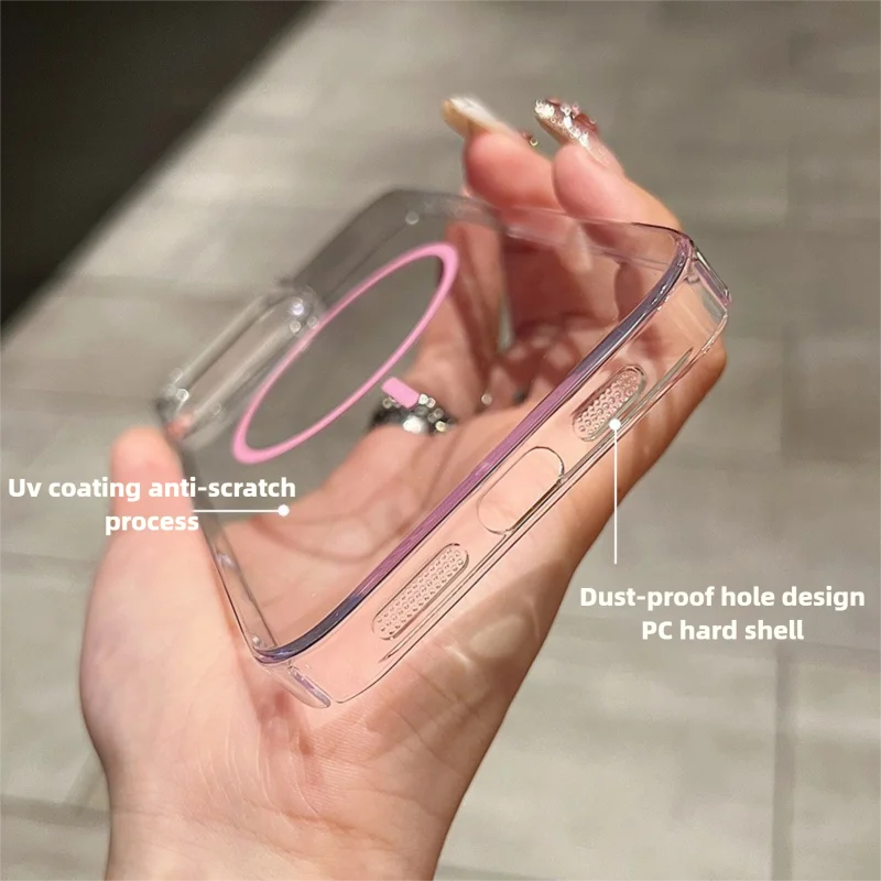 New 2025 Phone Case for iPhone 17 16 15 14 Pro Max Plus Air UV Coating Anti-scratch Magsafe Coque PC Protective Cover