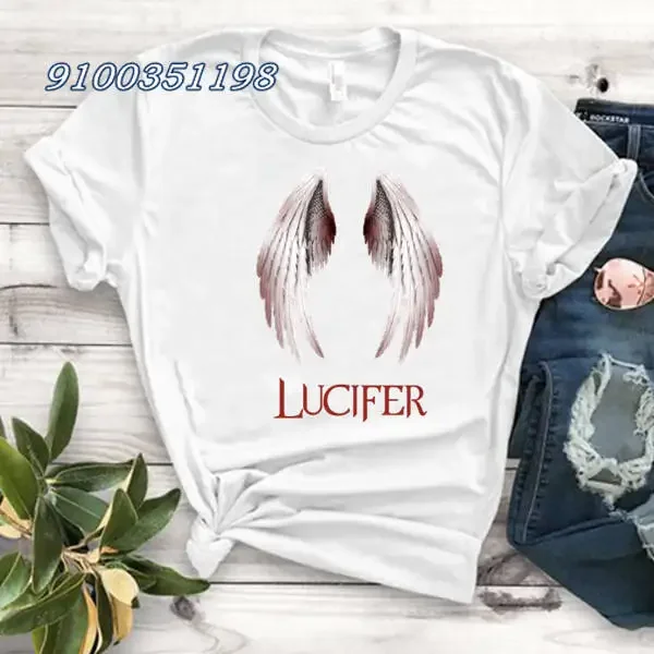 High Quality Devil Lucifer Letter Printed Tshirt Female Ladies Short Sleeve Loose Women T-shirt Harajuku Clothes Black Y2k Tops