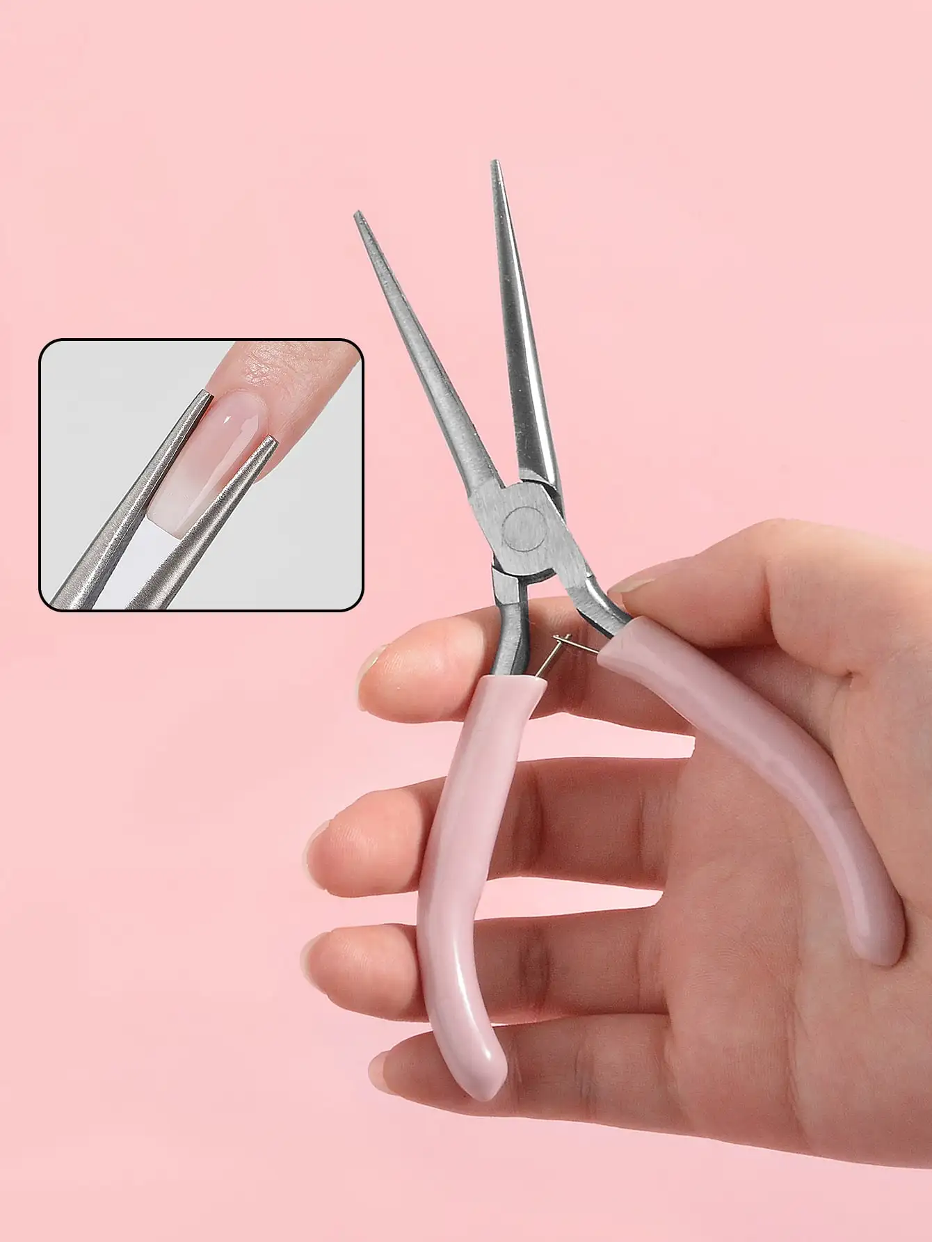 

Nail Sculpting Clamp With Pink Handle And Long Pointed Mouth For Building & Extending Nails, Nail Sculpting Clip For Professional & Home Use, Pink,Nail Supplies,Nail Tools,Nail Art Tools,Back To School,Nails,Nail Tools For Press On Nails