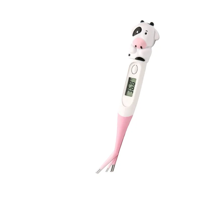 Cartoon Pink Cow Shape portable  Veterinary temperature analyzer Electronic Safe Wet Dry Pet Medical Equipment Tool supplies