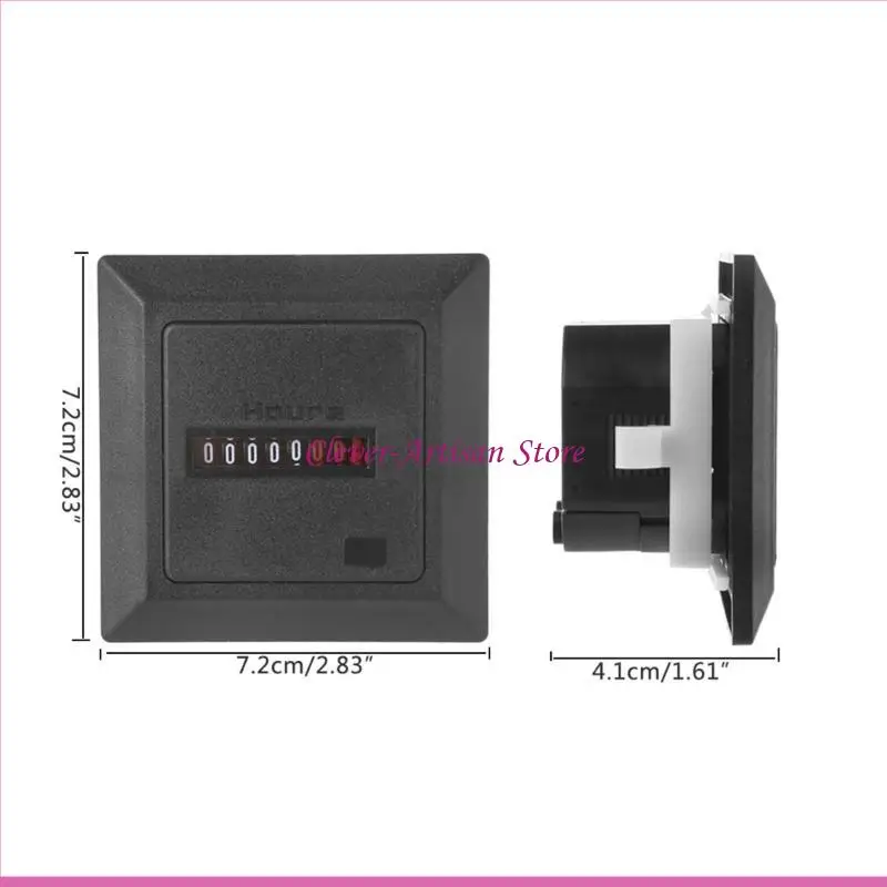 E06B Nauwkeurige HM-1 Timer Square Teller Digitaal 0-99999,9 uur Meter Hourmeter-meter 0,3W AC220-240V / 50Hz AC