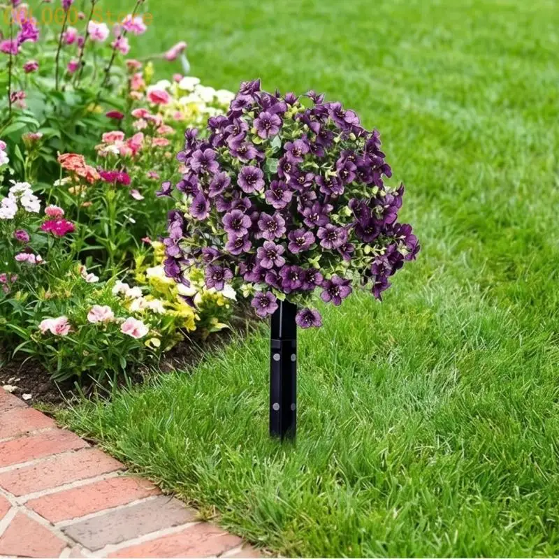 2D Acrylic Violets Ball Garden Stake Decoration ABS Weatherproof Outdoor Decoration for Wedding Party Yard Lawn Patios D0LD