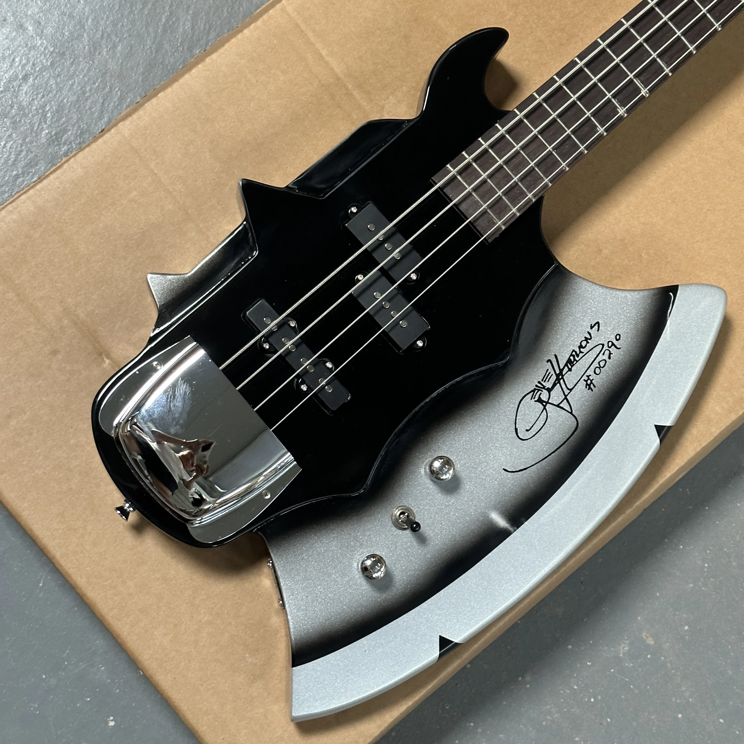 Axe Bass Electric Bass 4string Solid Wood Body W/Signature Special Shape Bass Free Ship