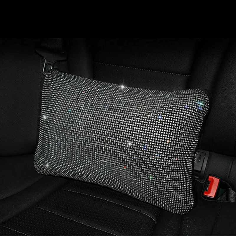 Universal Car Steering Wheel Cover Shiny Rhinestone Diamond Auto Accessories Interior Set Car Pillow/ Headrest/Handbrake Cover