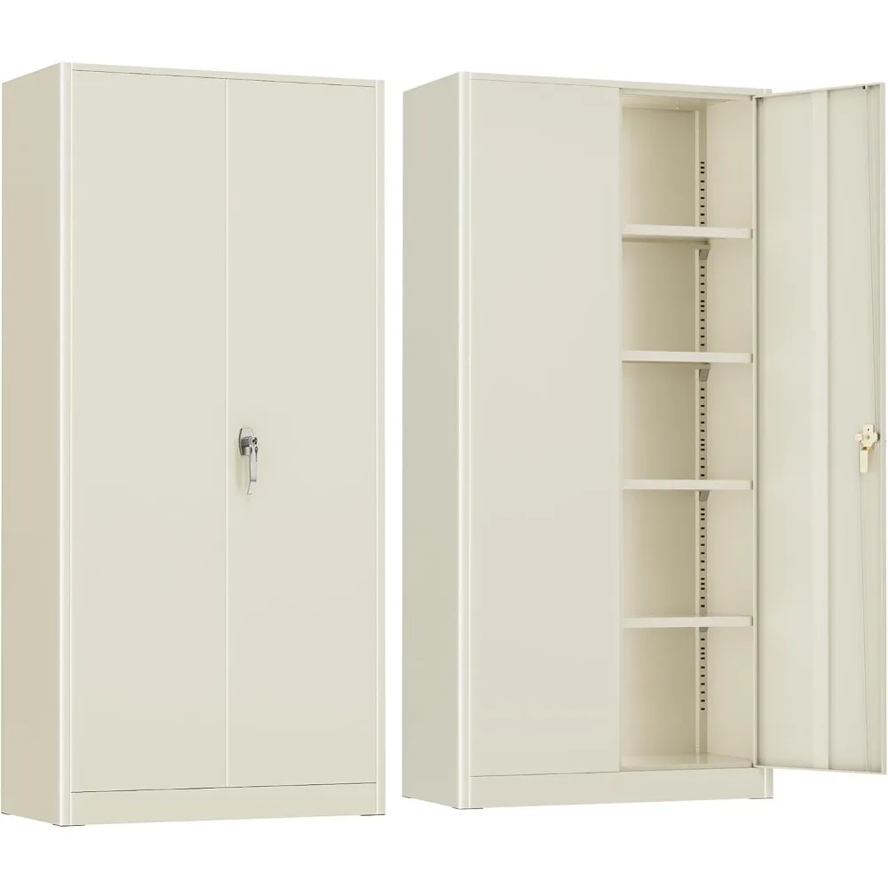 

72” Metal Storage Cabinet, Lockable Garage Storage Cabinets, High Office Cabinet with Adjustable Shelves for Garage, Home Offic