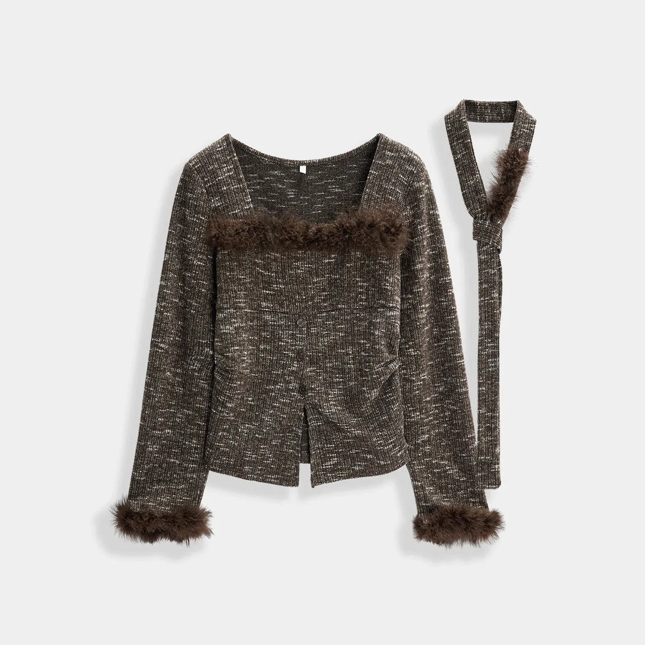 Ele American Sle Sexy Little Women Design Versatile Top Cut Label Autumn New Arrival Women's Sweater Breathable Comfort...