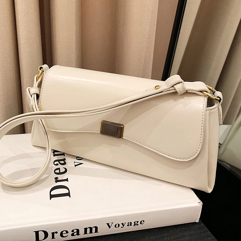 Retro PU Crossbody Bag 2023 New Autumn/Winter Ladies Soft Leather Magnetic Snap Zipper Shoulder Bag Classic Elegant Underarm Bag