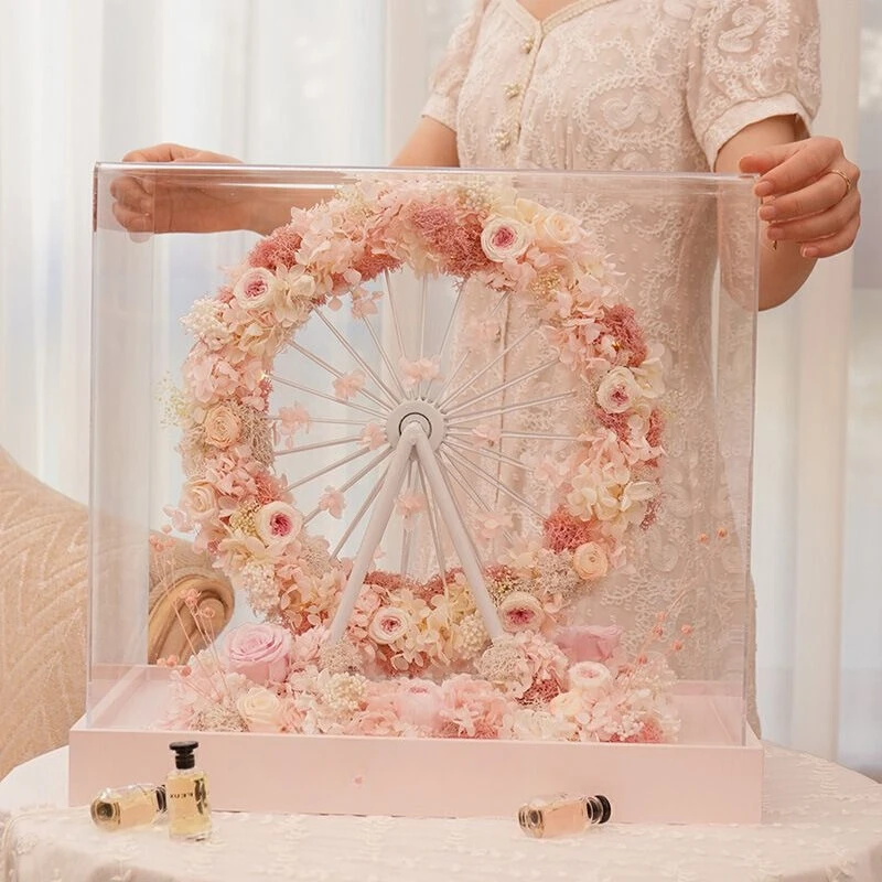 Rose Ferris Wheel Acrylic Gift Box Birthday Anniversary Gift