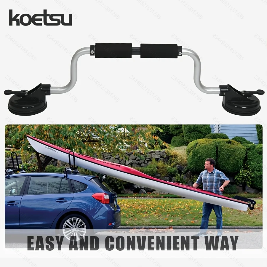 

KOETSU 1 упаковка, черный багажник для каяка, каноэ, бустер-погрузчик, ручной подъемный аппарат для внедорожника, автомобильная загрузка на крыше с присоской и винтами