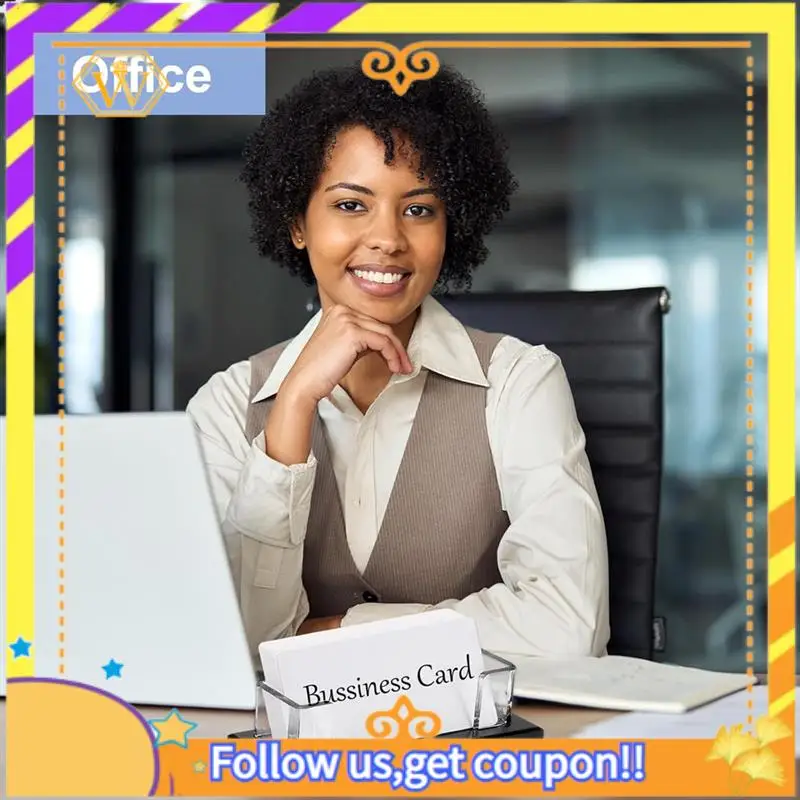 

Latest-Acrylic Business Card Holder For Desk, 2 Pcs Desktop Business Card Holder Acrylic Name Card Display Stand Organizer