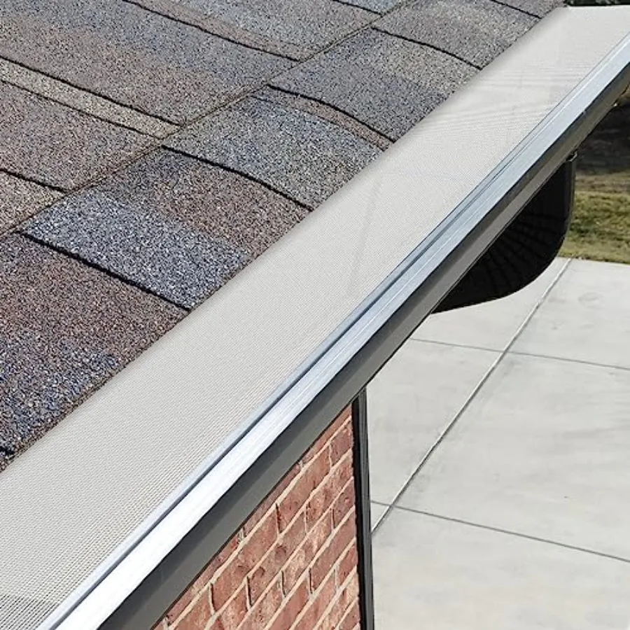 

5 микросетчатых желобов из нержавеющей стали, 48 футов, с прочной алюминиевой рамой для 5 традиционных желобов, простая установка своими руками L