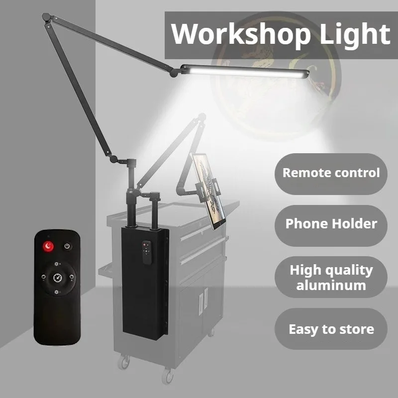 Tattoo LED Fill Light Aluminum Folding Swing Arm Lamp Remote Control Lighting Tattoo Workbench Permanent Makeup Artist Equipment