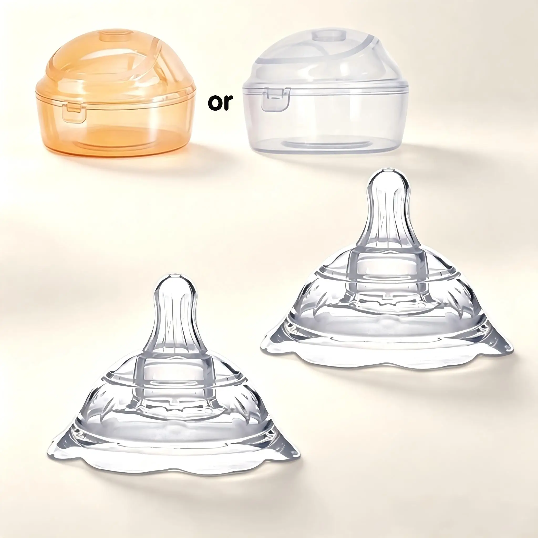 2pcs with Case Silicone Breastfeeding Protect Cover, Nipple Shield, Soft-touch Breast Shell for Easy Feeding