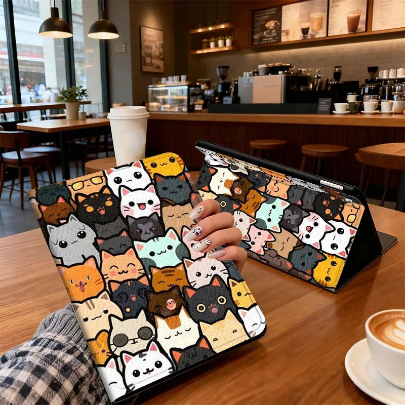 Cartoon Cat Flower For Xiaoxin Lenovo Pad Tab K10 K11 M10 P12 P11 Pro GT Gen2 Plus Legion Y700 Y900 12.1 Tablet Case