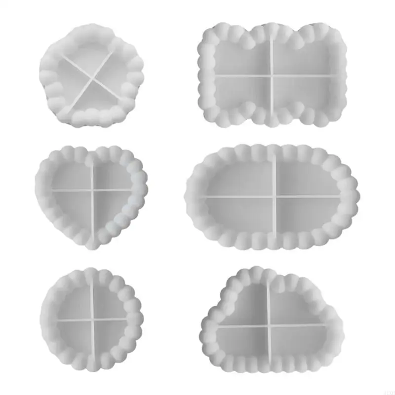 

41XB Multishaped Resin Casting Moulds Silicone Molds for DIY Hand Making Trays