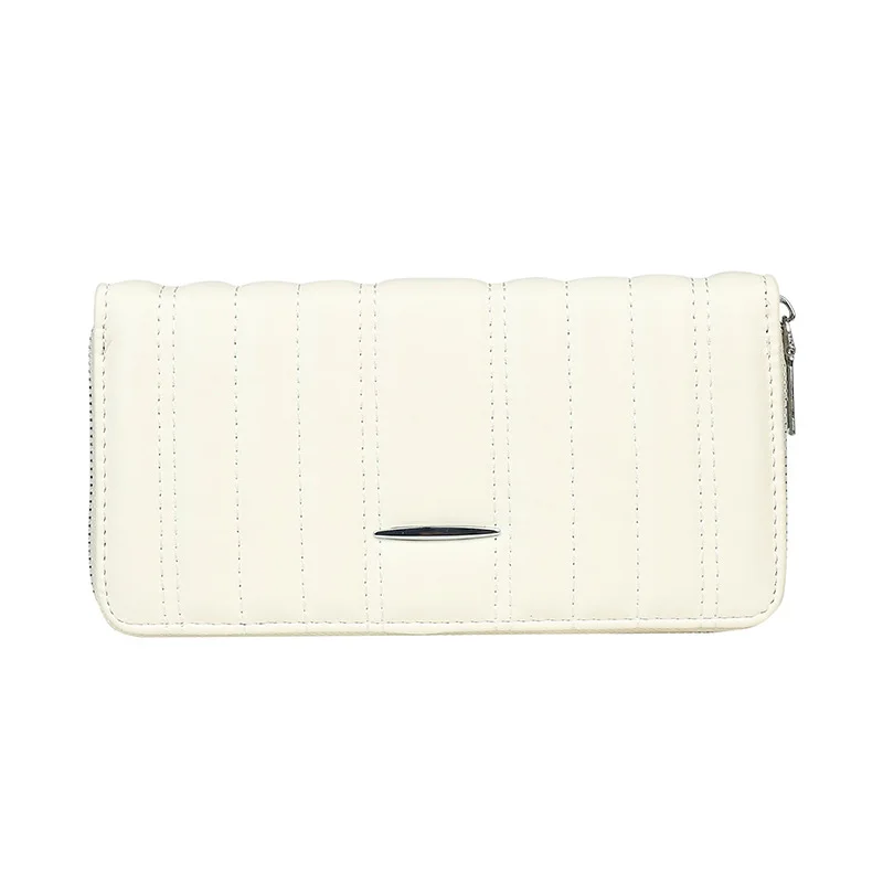 

3pcs Women PU Plain Embroider Line Large Capacity Long Wallet