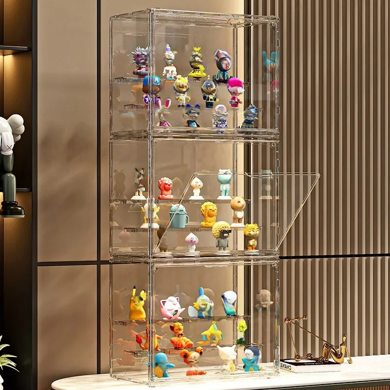 Acrylic Showcase For Collectible Figures And Blind Box Cartoon Animal Ornaments Organizer Cabinet Stackable Transparent Box