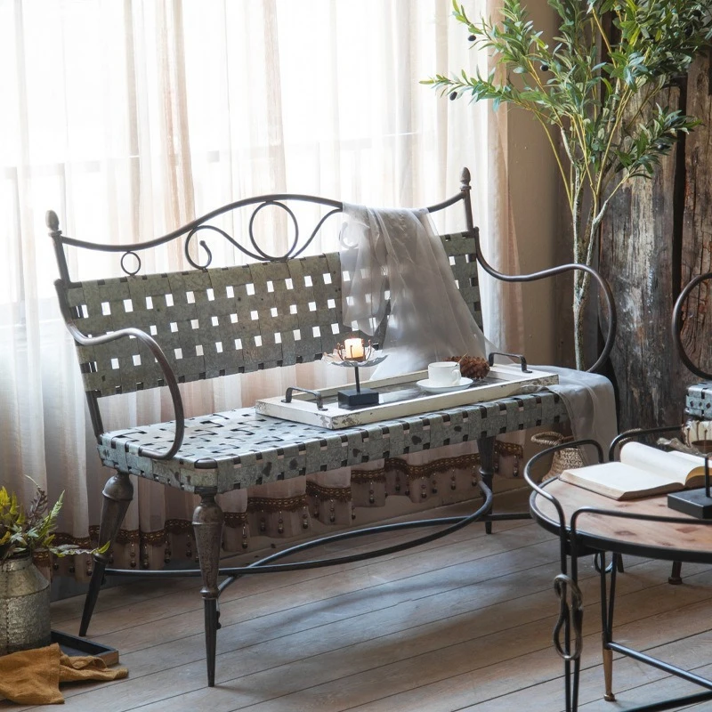Bench wedding photography props household living room lounge chair cafe decoration double chair