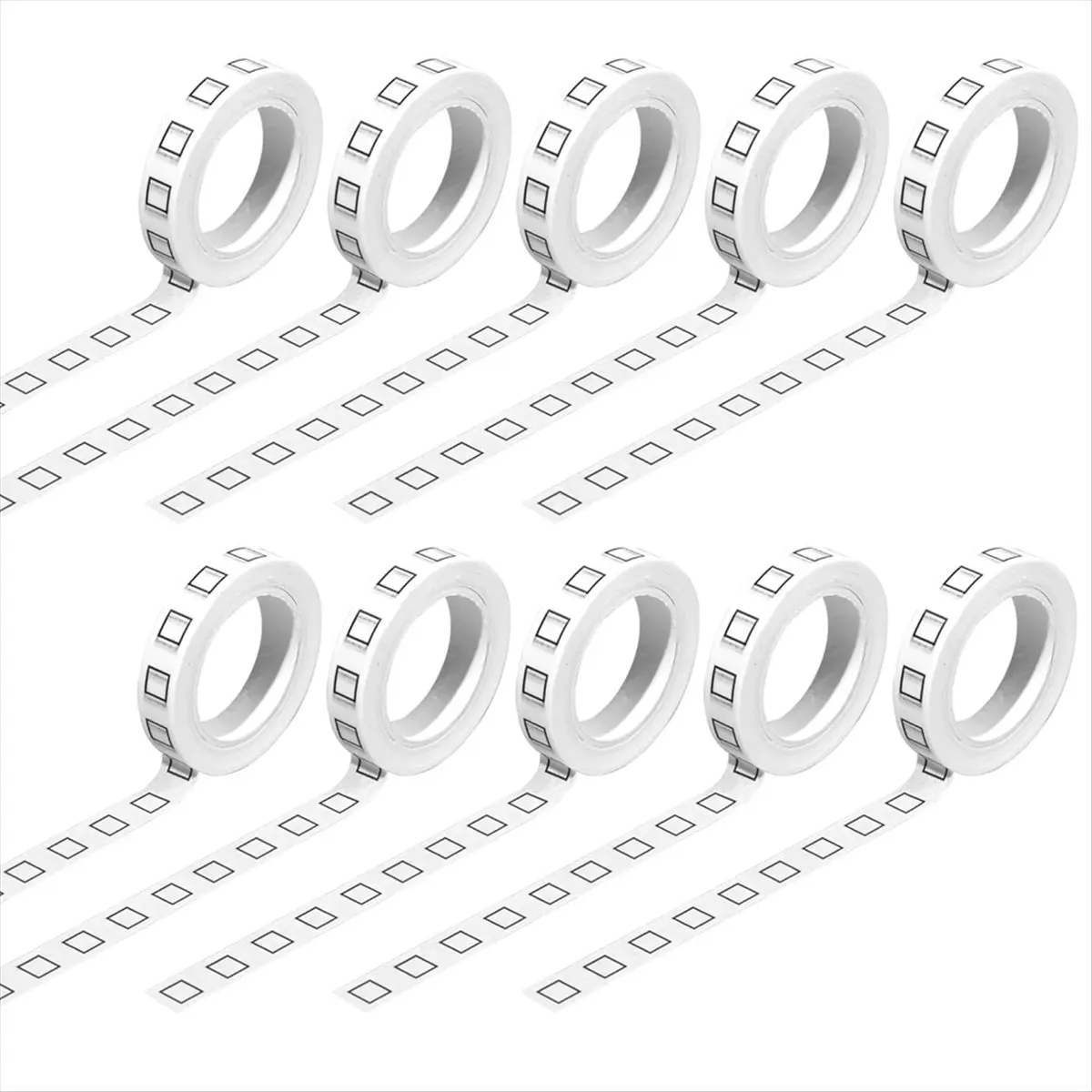 DT38 10 Rolls Checkbox Washi Tapes 8MM Thin Decorative Masking Tape Self Adhesive Craft Tape for Home School