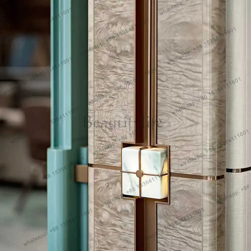 Wabi-sabi wind long pole marble corridor aisle staircase decoration minimalist luminous object