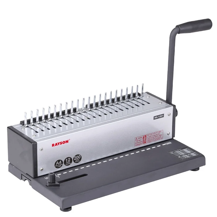 Manual Comb Binding Machine SD-1201 Asia's for Books & Documents 200 Sheets Capacity