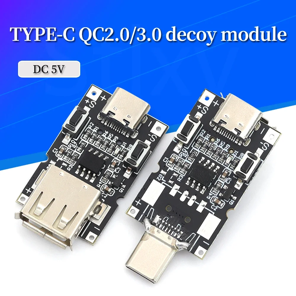 QC2.0/3.0 USB TYPE-C Fast Charge Decoy Module 100W 5A Boost Trigger 5V-20V Adjustable Power Supply 1/5/10Pcs