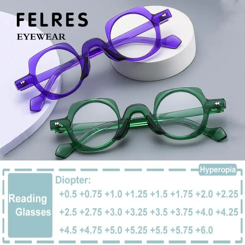 

Vintage Trend Sexy Small Frame Round Reading Glasses Transparent Eyewear Men Women Punk Anti Blue Light Presbyopia Eyeglasses