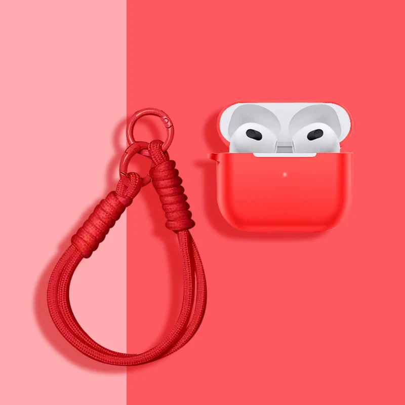 

Suitable for Apple AirPods Pro 2 Pro3 Silicone Cover Suitable for AirPods 4 3 2 1 Bluetooth Earphone Protective Cover with Rope