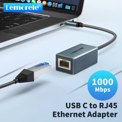 Lemorele TC48 USB3.0 Ethernet Network Adapter for Macbook USB C to RJ45 Ethernet Adapter for PC Laptop Network Card
