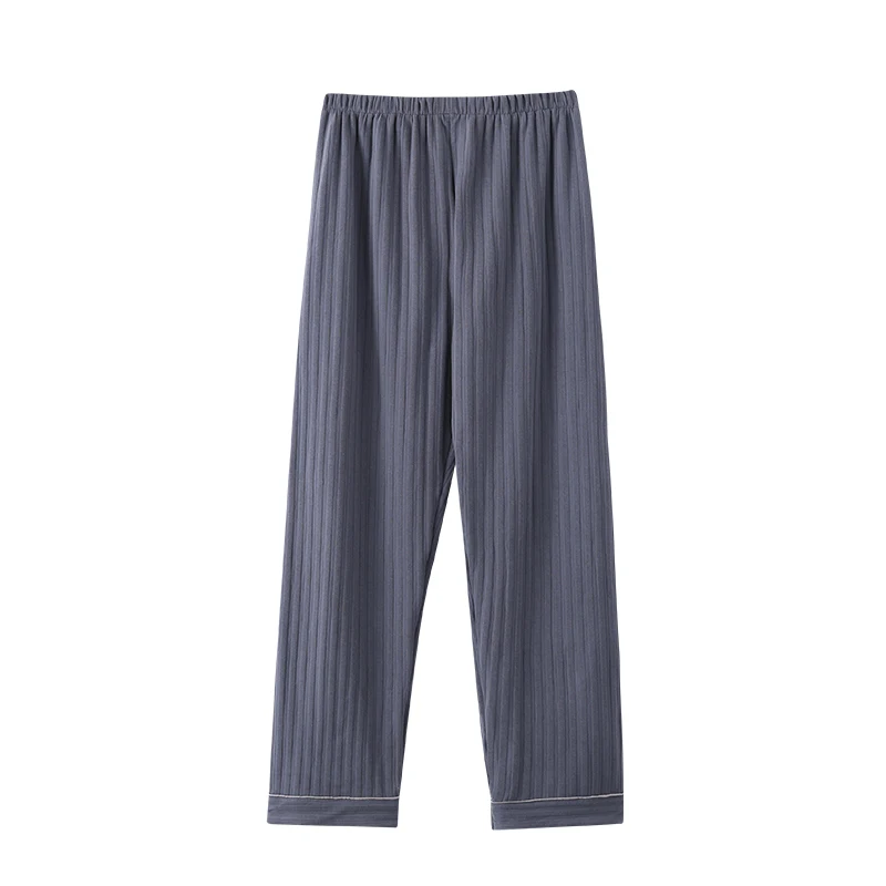 New Spring Men´s Casual Cotton Pajama Long Pant Soft Comfortable Loose Elastic Waistband Solid Color Sleepwear Lounge Pants