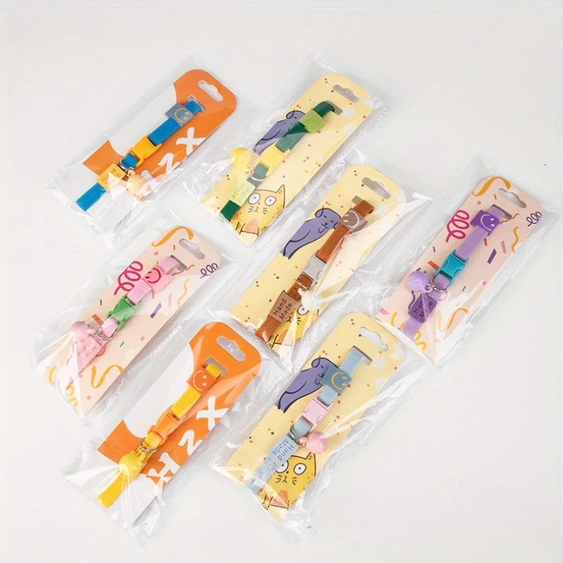 Modisches Sicherheits-Katzenhalsband, elastische Stretch-Halsbänder, leicht für Kätzchen, Hals für alle Katzen, mit Macaron-Ball-Haustierzubehör – Detail 6