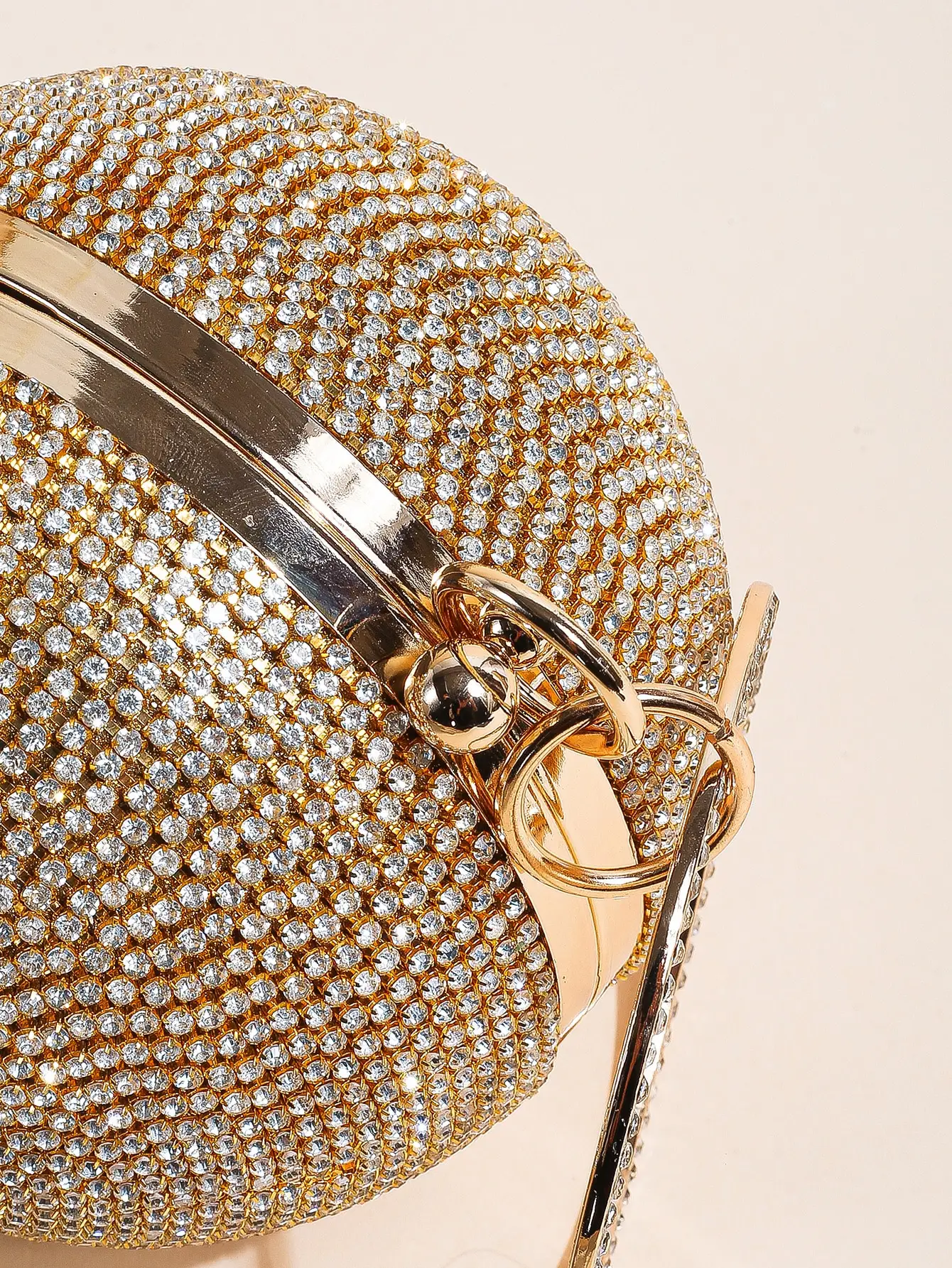 1PC Mini Classic All-over Rhinestone Decor Ball Bag For Women,Glamorous,Elegant,Exquisite Small Rhinestone Decor Boxy Evening B
