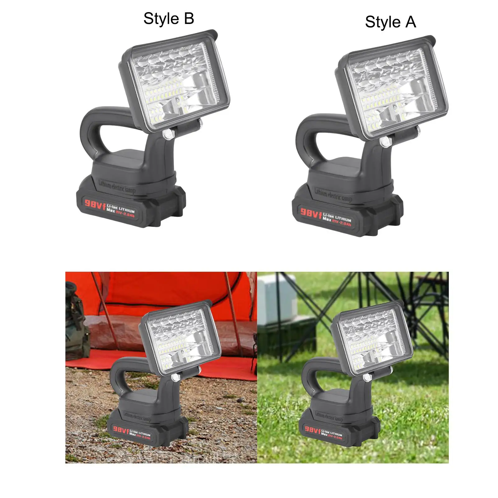 Work Light Cordless Angle Adjustable Working Light Job Site Light for Car Repairing Night Market Stall Outdoor Camping Garage